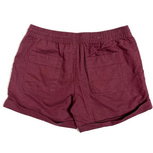 Joe Fresh Burgundy Linen blend Shorts (size XS) - Picture 5 of 5